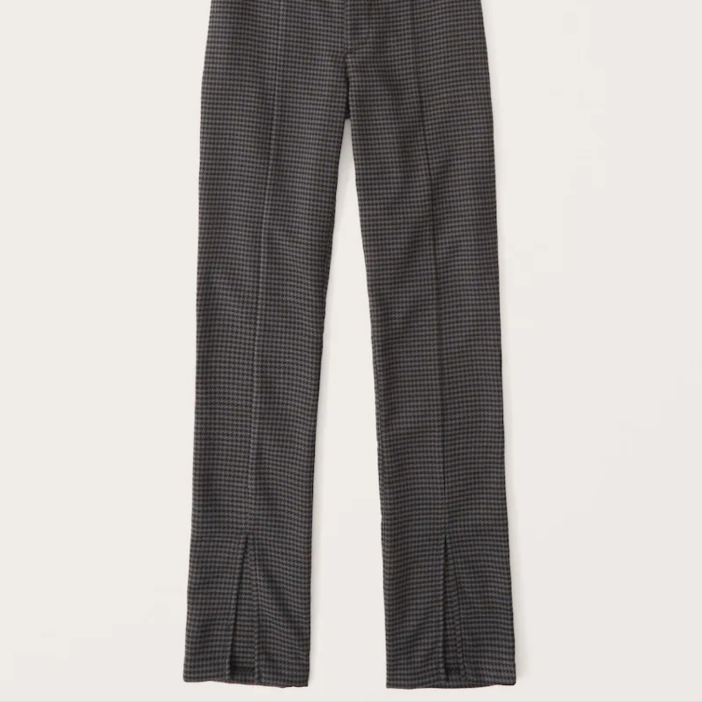 Abercrombie & Fitch Houndstooth Split-Hem Skinny Ultra High Rise Pants - Picture 2 of 7